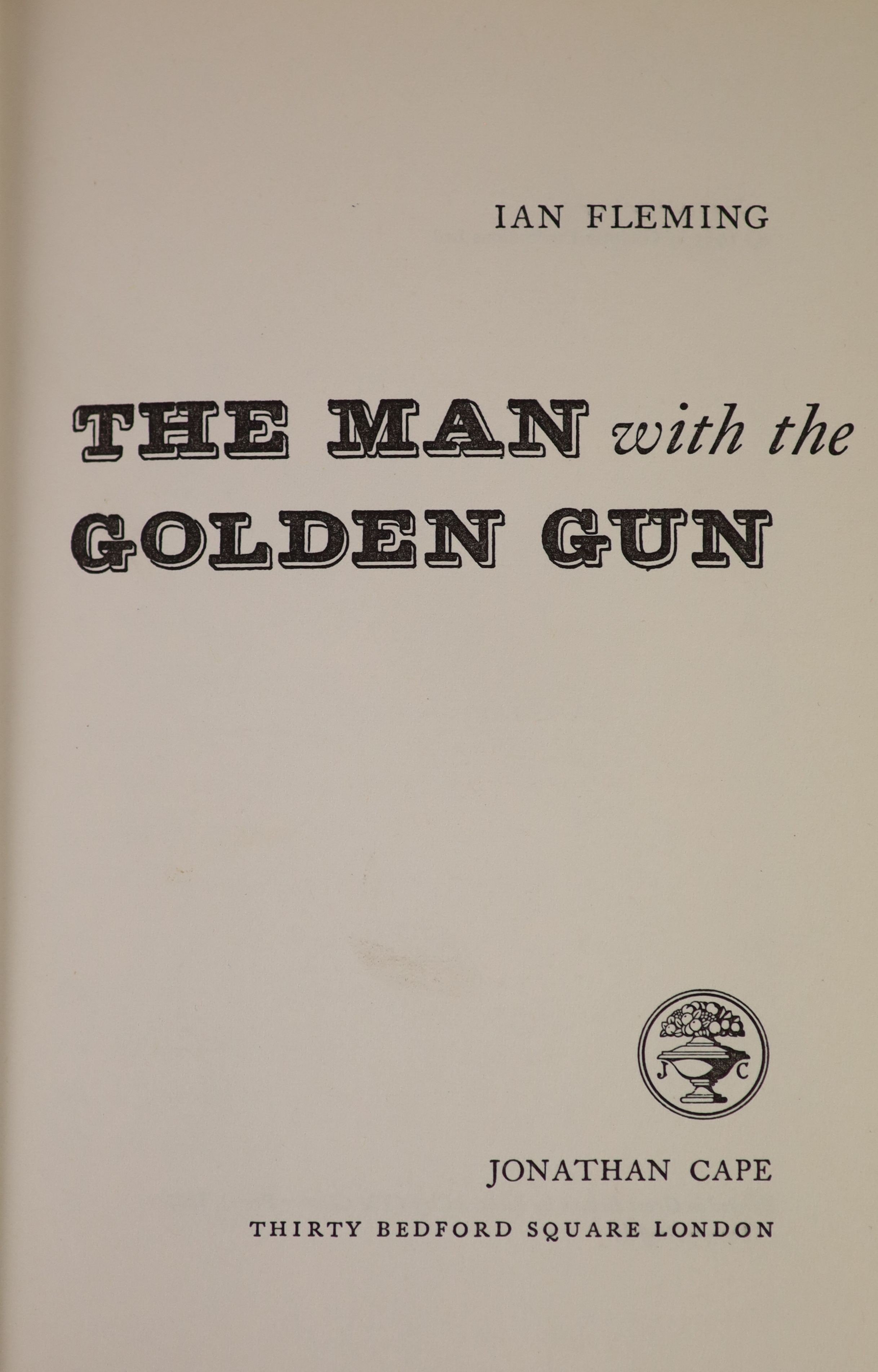 Fleming, Ian - The Man with the Golden Gun, 1st edition, 1st impression, 8vo, in 2nd state cloth and unclipped d/j, Jonathan Cape, London, 1965